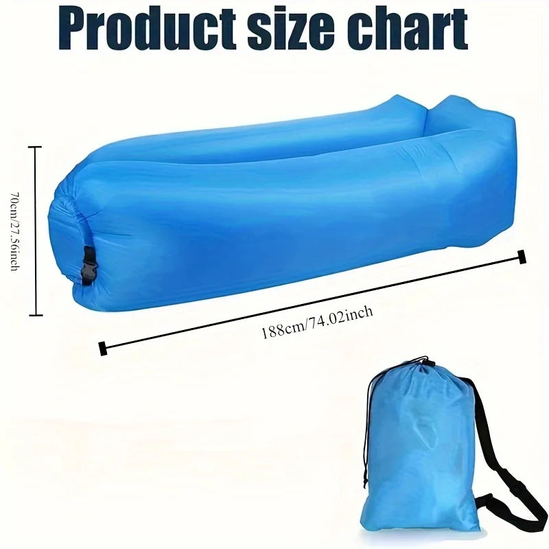 Inflatable Air Sofa Chair – Portable Waterproof Camping & Beach Lounger with Sleeping Bag Design