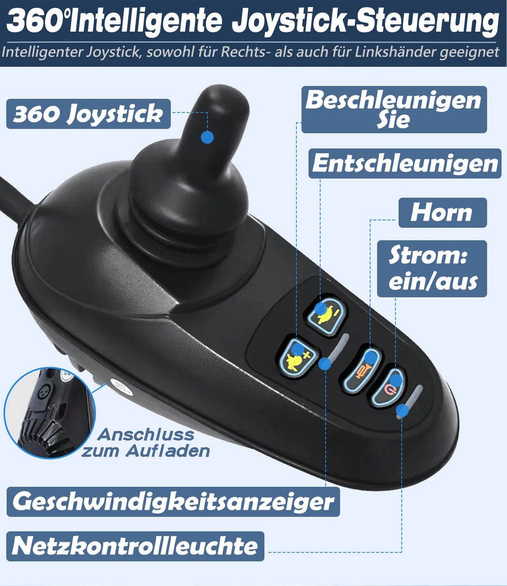 Electric Folding Wheelchair for Adults – Power Mobility Chair with Long-Lasting Support for Seniors
