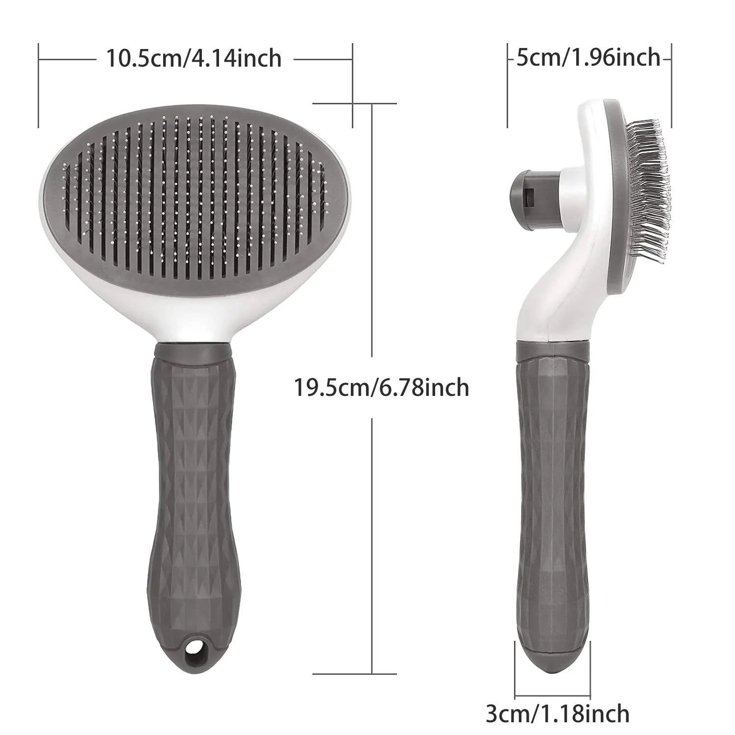 Cat & Dog Grooming Brush – Stainless Steel Pet Hair Removal Comb with Non-Slip Handle