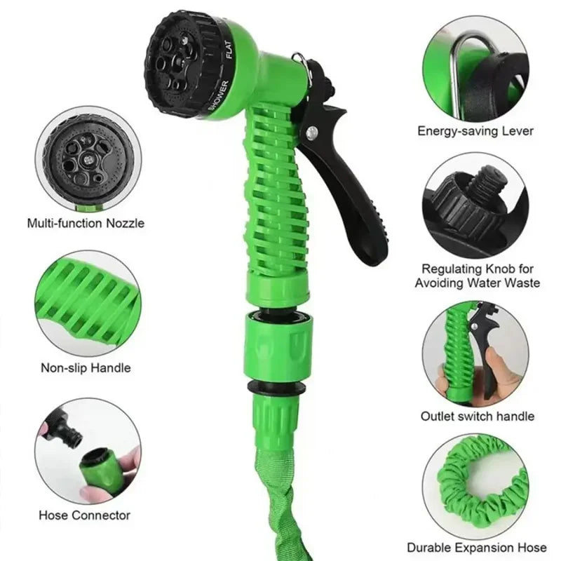 2024 Expandable Magic Hose – High-Pressure Car Wash & Garden Watering Hose with 7 Spray Functions