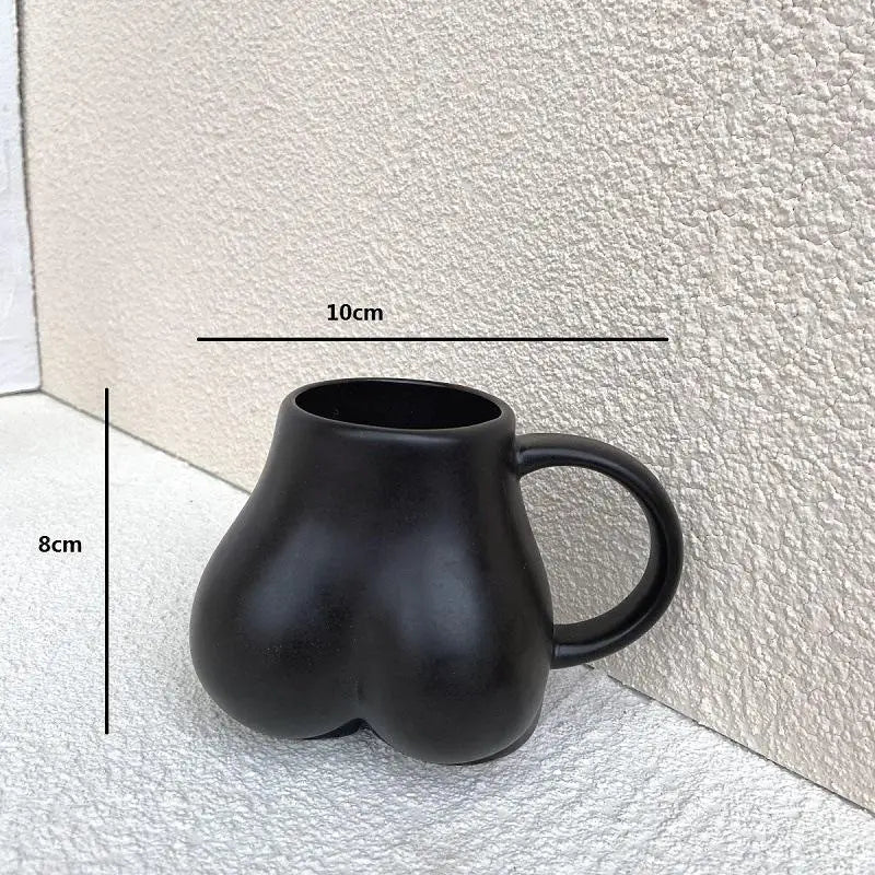 Creative Ass Shape Ceramic Coffee Mug – Funny Decorative Heat-Resistant Porcelain Cup 250ml