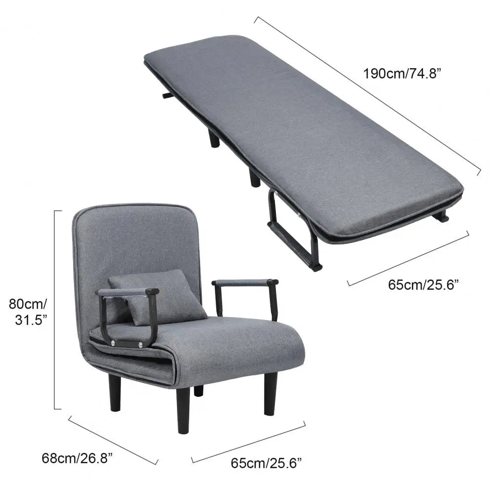 3-in-1 Convertible Sofa Bed – Fold-Out Armchair Bed with Adjustable Backrest & Zipper Cover