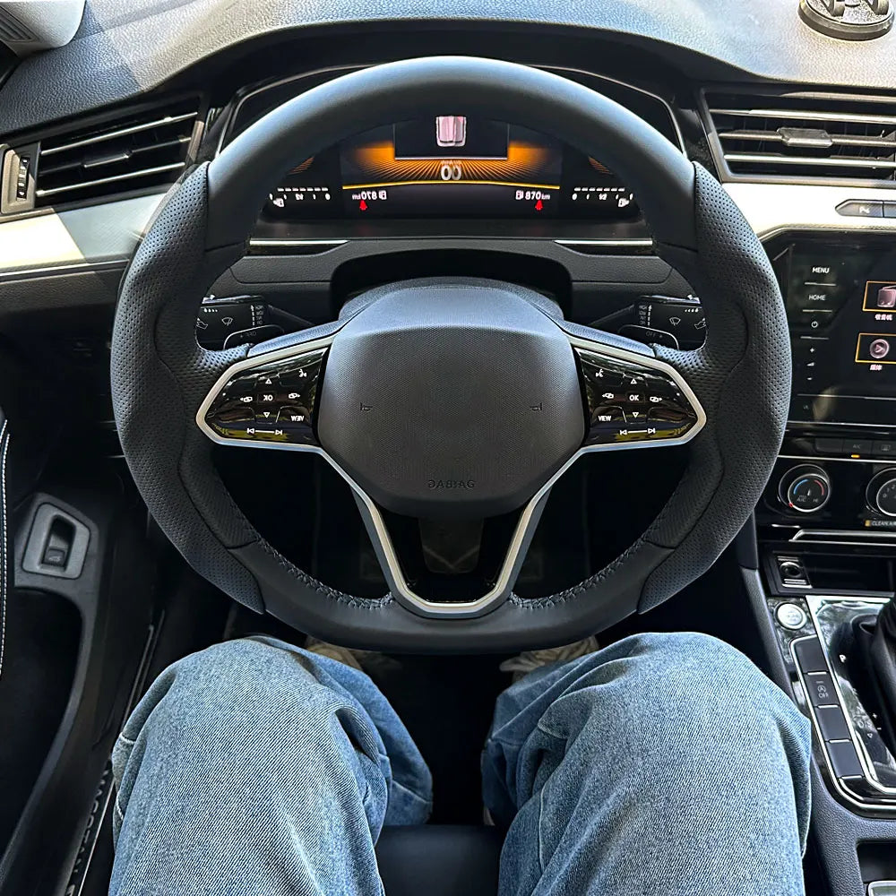 Breathable Leather Car Steering Wheel Cover – Fit for Peugeot 206, 208, 3008, 308 & More