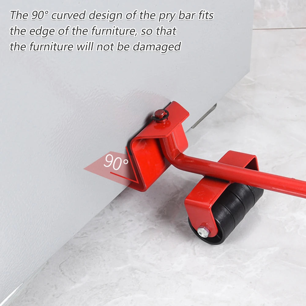 5PCS Heavy Duty Furniture Moving Roller Set – Easy Transport & Labor-Saving Mover Tool