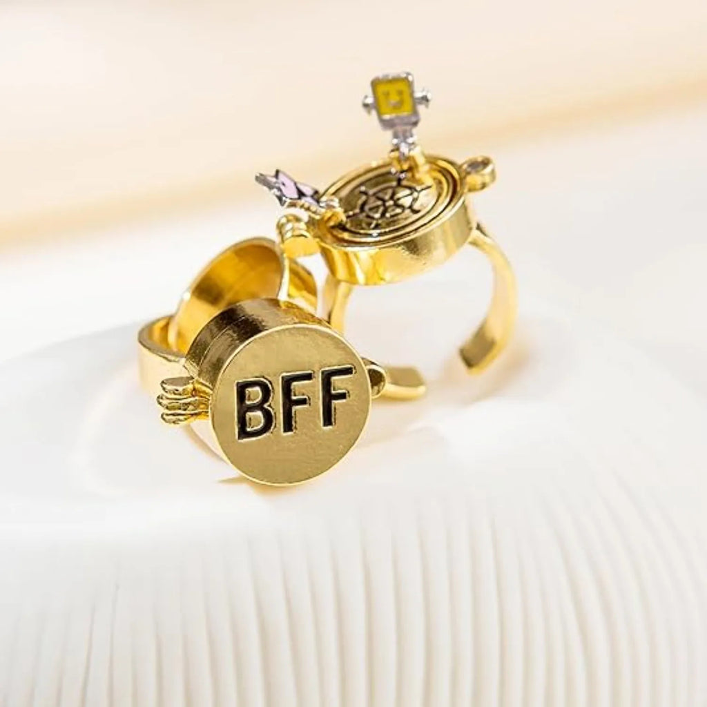 2Pcs Upgraded BFF Magnetic Rings – Rotating Anime Style Best Friends Matching Rings
