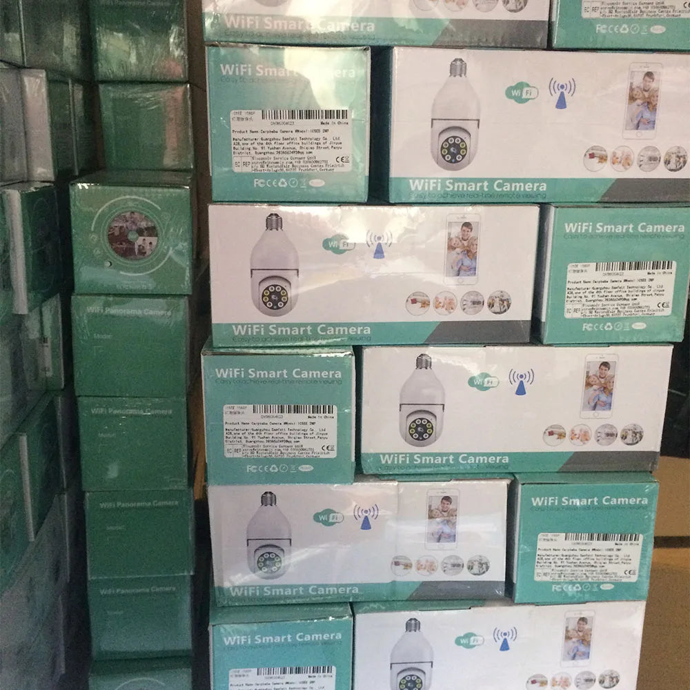 E27 Wireless WiFi Light Bulb Camera – 360° HD Full-Color Home Security Monitoring with Mobile Remote