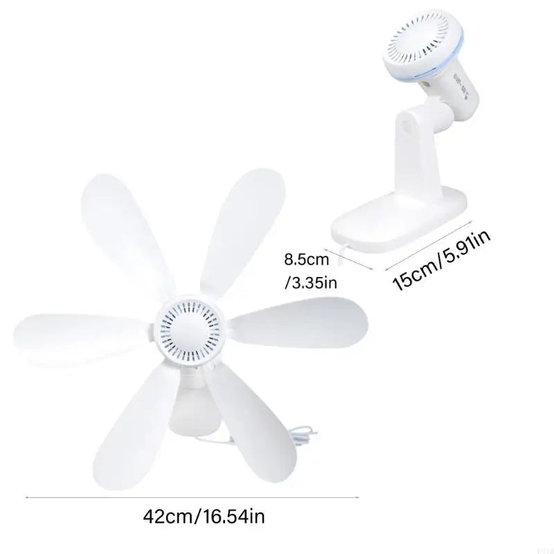 5V USB Wall-Mounted Fan – Space-Saving Quiet Cooling Fan with 39" USB Cord for Bedroom, Kitchen & Bathroom