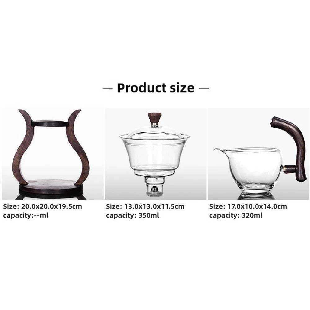 Lazy Kung Fu Drip Teapot Set – Magnetic Semi-Automatic Glass Tea Maker, Heat-Resistant Tea Set