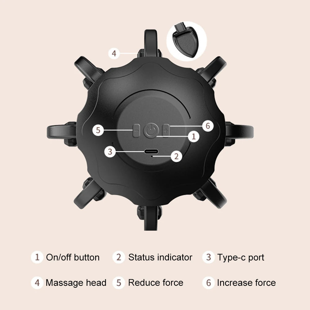 Electric Octopus Claw Head Massager – 5 Vibration Modes for Relaxation & Stress Relief