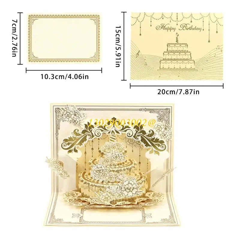 CORC Elegant Handmade Pop-Up Birthday Card – 3D Paper Art Greeting Card with Premium Texture