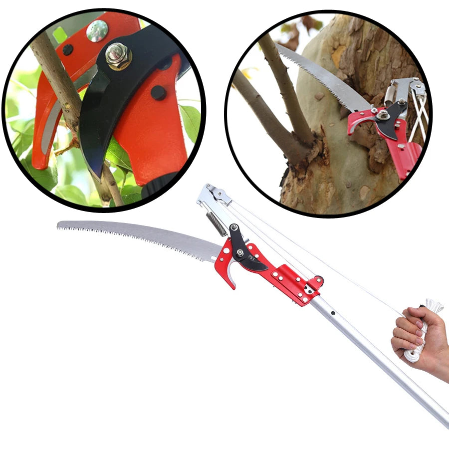 High-Altitude Pulley Tree Pruner – Pole Pruning Scissors with Saw for Professional Gardening