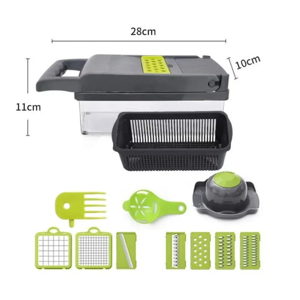 14-in-1 / 16-in-1 Multifunctional Vegetable Chopper – Handle Food Grater, Slicer & Dicer Kitchen Tool