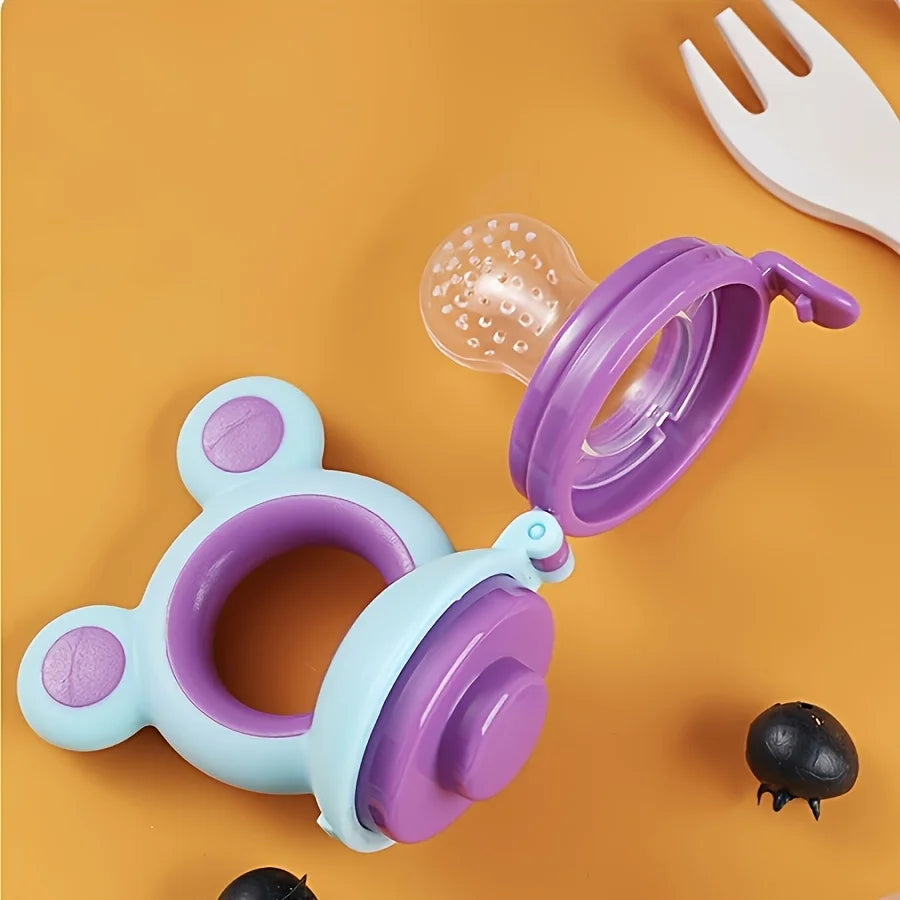 Cute Cartoon Baby Fruit & Vegetable Feeder Pacifier – Fresh Food Nibbler Teether, Safe Feeding Cutlery for Infants & Toddlers