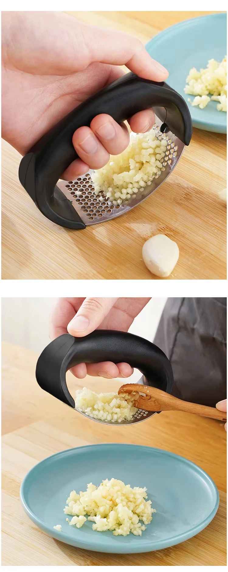 Stainless Steel Garlic Press – Manual Garlic Mincer & Crusher for Easy Kitchen Prep