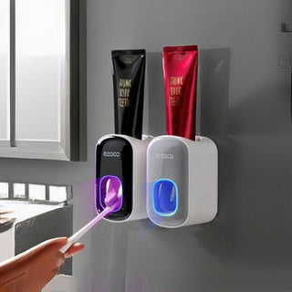 Wall Mounted Automatic Toothpaste Holder – Multifunctional Bathroom Organizer with Dispenser & Storage Rack