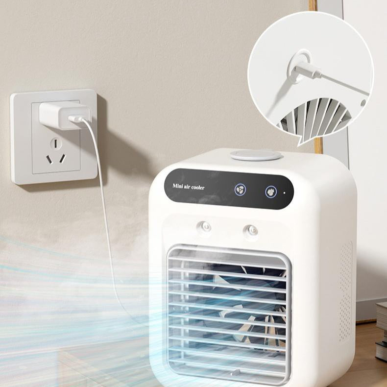 Portable Air Conditioner Cooling Fan – USB Mini Air Cooler with Water Cooling & Ice Function